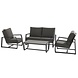 Taste 4SO New Mauritius stoel-bank loungeset 4-delig donker grijs aluminium Taste 4SO Taste 4SO New Mauritius stoel-bank loungeset 4-delig donker grijs aluminium Taste 4SO