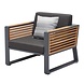 Higold New York lounge tuinstoel aluminium antraciet teak Higold New York lounge tuinstoel aluminium antraciet teak