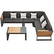 Higold Higold New-York hoek loungeset 5-delig zwart aluminium teak Higold Higold New-York hoek loungeset 5-delig zwart aluminium teak