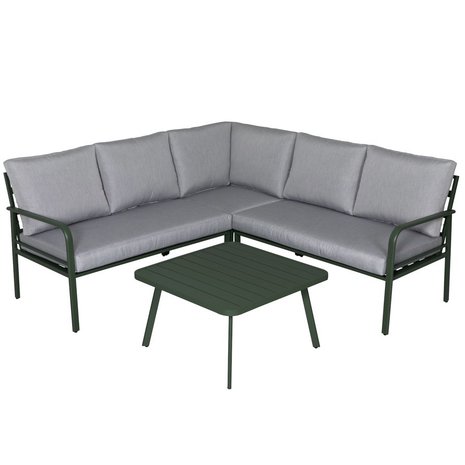 AVH-Collectie Cottica hoek loungeset 4 delig groen aluminium AVH-Collectie Cottica hoek loungeset 4 delig groen aluminium