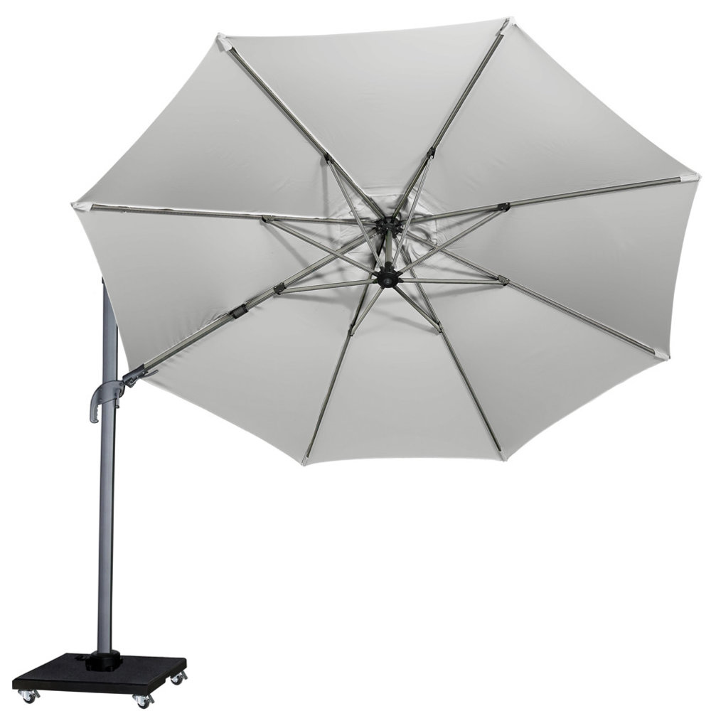 Platinum Malibu T2 zweefparasol 350 cm rond lichtgrijs Platinum Malibu T2 zweefparasol 350 cm rond lichtgrijs