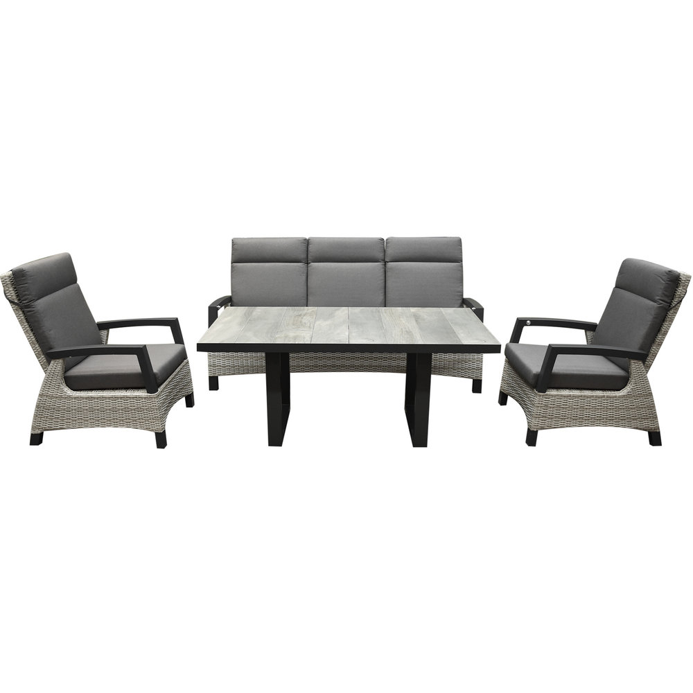AVH-Collectie Dallas stoel bank dining loungeset 4 delig verstelbaar grijs AVH-Collectie Dallas stoel bank dining loungeset 4 delig verstelbaar grijs