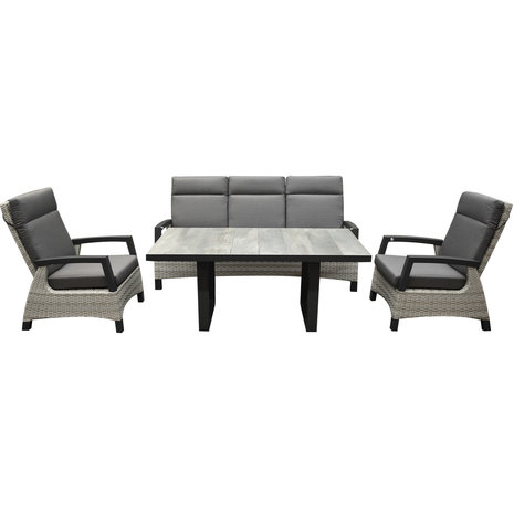 AVH-Collectie Dallas stoel bank dining loungeset 4 delig verstelbaar grijs AVH-Collectie Dallas stoel bank dining loungeset 4 delig verstelbaar grijs