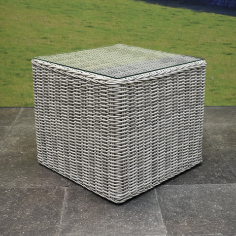 AVH-Collectie Toscane bijzettafel 50x50xH45 cm wit grijs AVH-Collectie Toscane bijzettafel 50x50xH45 cm wit grijs