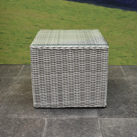 AVH-Collectie Toscane bijzettafel 50x50xH45 cm wit grijs AVH-Collectie Toscane bijzettafel 50x50xH45 cm wit grijs