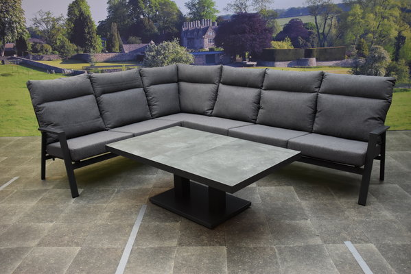 AVH-Collectie Pacific hoek dining loungeset 5 delig aluminium verstelbaar antraciet AVH-Collectie Pacific hoek dining loungeset 5 delig aluminium verstelbaar antraciet