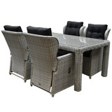 AVH-Collectie Ibiza Bergamo dining tuinset 180x100xH77 cm 5 delig wit verstelbaar AVH-Collectie Ibiza Bergamo dining tuinset 180x100xH77 cm 5 delig wit verstelbaar