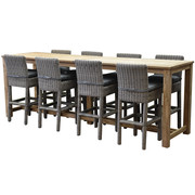 AVH-Collectie Londen barset 300x80xH105 cm 9 delig teak