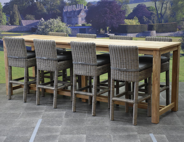 AVH-Collectie Londen barset 300x80xH105 cm 9 delig teak AVH-Collectie Londen barset 300x80xH105 cm 9 delig teak