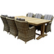AVH-Collectie Darwin Ares dining tuinset 240x120xH77 cm 7 delig teak rotan grijs AVH-Collectie Darwin Ares dining tuinset 240x120xH77 cm 7 delig teak rotan grijs