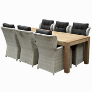 AVH-Collectie Ibiza Krista dining tuinset 240x100xH77 cm 7 delig wit