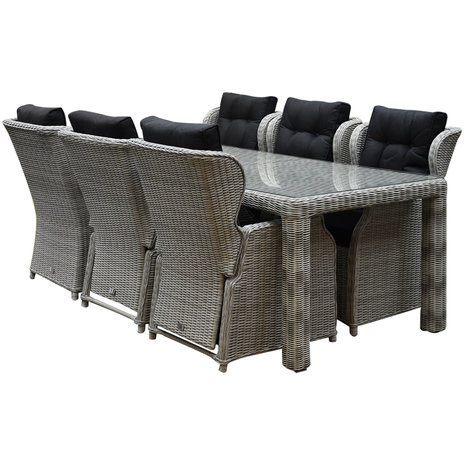 AVH-Collectie Ibiza Bergamo dining tuinset 240x100xH77 cm 7 delig wit verstelbaar AVH-Collectie Ibiza Bergamo dining tuinset 240x100xH77 cm 7 delig wit verstelbaar