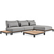 SUNS SUNS Evora chaise longue loungeset 4 delig light anthracite mixed weave/matt royal grey SUNS SUNS Evora chaise longue loungeset 4 delig light anthracite mixed weave/matt royal grey
