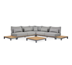 SUNS SUNS Evora hoek loungeset 6 delig light anthracite mixed weave / matt royal grey SUNS SUNS Evora hoek loungeset 6 delig light anthracite mixed weave / matt royal grey