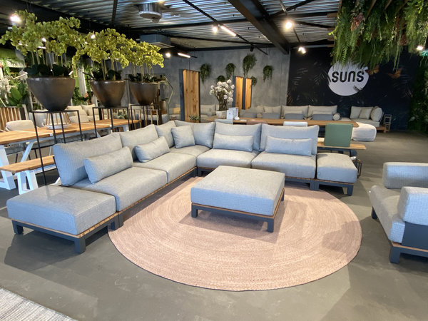 SUNS SUNS Evora hoek loungeset 6 delig light anthracite mixed weave / matt royal grey SUNS SUNS Evora hoek loungeset 6 delig light anthracite mixed weave / matt royal grey