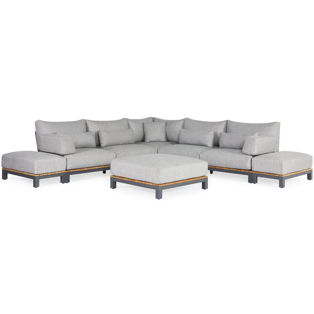 SUNS SUNS Evora hoek loungeset 11 delig light anthracite mixed weave / matt royal grey SUNS SUNS Evora hoek loungeset 11 delig light anthracite mixed weave / matt royal grey