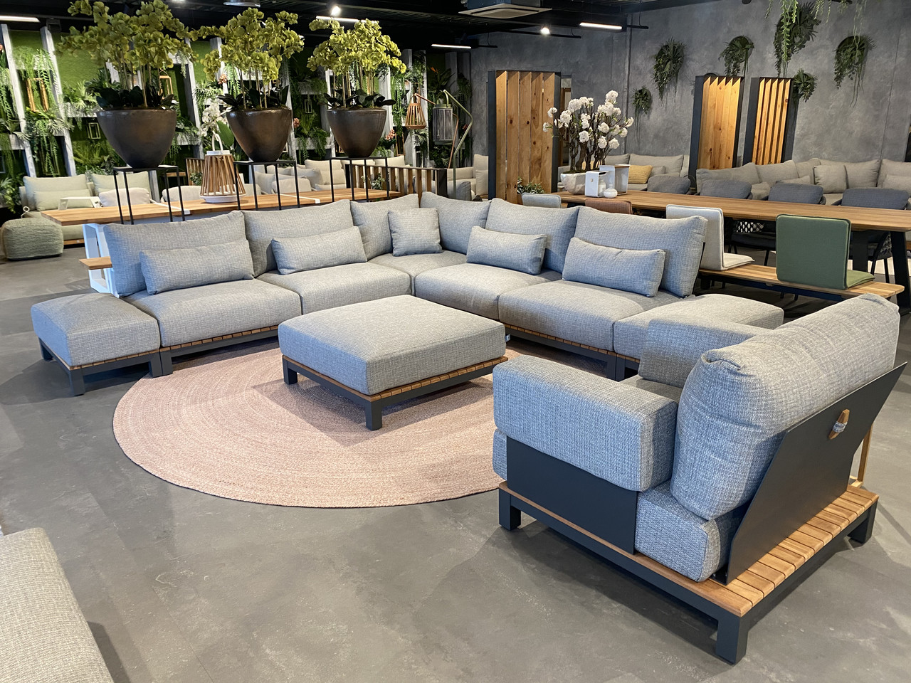 SUNS SUNS Evora hoek loungeset 11 delig light anthracite mixed weave / matt royal grey SUNS SUNS Evora hoek loungeset 11 delig light anthracite mixed weave / matt royal grey