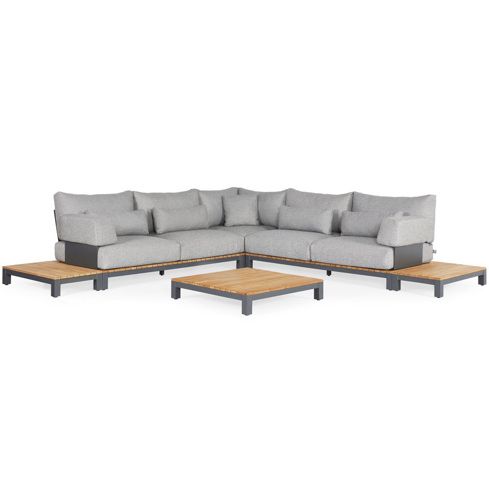 SUNS SUNS Evora hoek loungeset 8 delig light anthracite mixed weave / matt royal grey SUNS SUNS Evora hoek loungeset 8 delig light anthracite mixed weave / matt royal grey