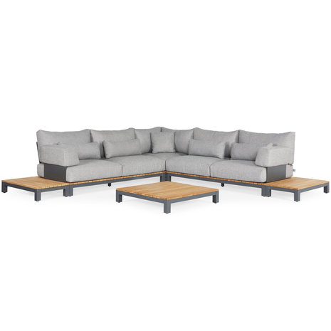 SUNS SUNS Evora hoek loungeset 8 delig light anthracite mixed weave / matt royal grey SUNS SUNS Evora hoek loungeset 8 delig light anthracite mixed weave / matt royal grey