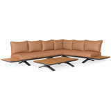 SUNS SUNS Stockholm hoek loungeset 3 delig terra coral mixed weave / matt royal grey SUNS SUNS Stockholm hoek loungeset 3 delig terra coral mixed weave / matt royal grey