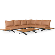 SUNS SUNS Stockholm hoek loungeset 3 delig terra coral mixed weave / matt royal grey