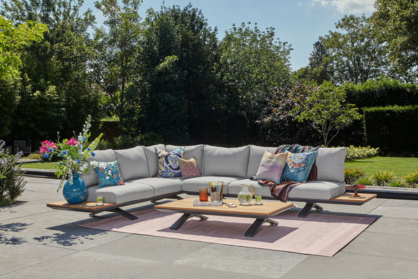 SUNS SUNS Stockholm hoek loungeset 3 delig light anthracite mixed weave / matt royal grey SUNS SUNS Stockholm hoek loungeset 3 delig light anthracite mixed weave / matt royal grey