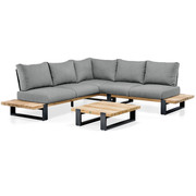 SUNS SUNS Nardo hoek loungeset 3 delig light anthracite mixed weave / matt royal grey