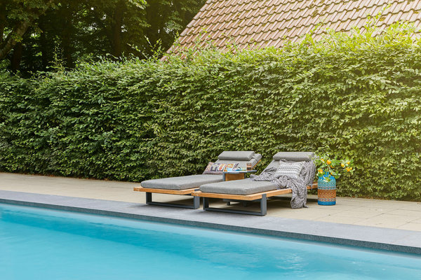 SUNS SUNS Nardo lounger light antracite mixed weave / matt royal grey SUNS SUNS Nardo lounger light antracite mixed weave / matt royal grey