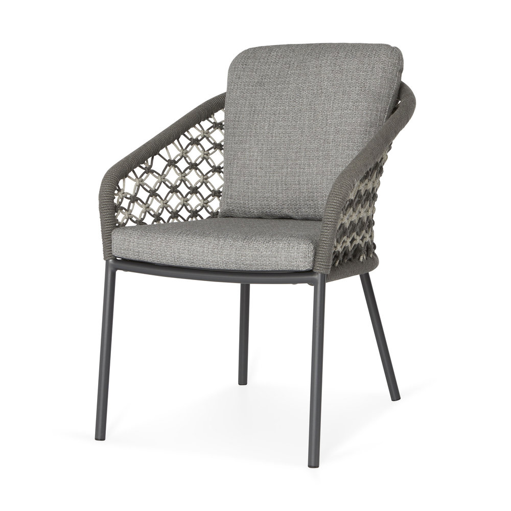 SUNS SUNS Nappa dining chair matt royal grey/mix macrame carbon grey/light anthracite SUNS SUNS Nappa dining chair matt royal grey/mix macrame carbon grey/light anthracite