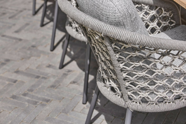 SUNS SUNS Nappa dining chair matt royal grey/mix macrame carbon grey/light anthracite SUNS SUNS Nappa dining chair matt royal grey/mix macrame carbon grey/light anthracite