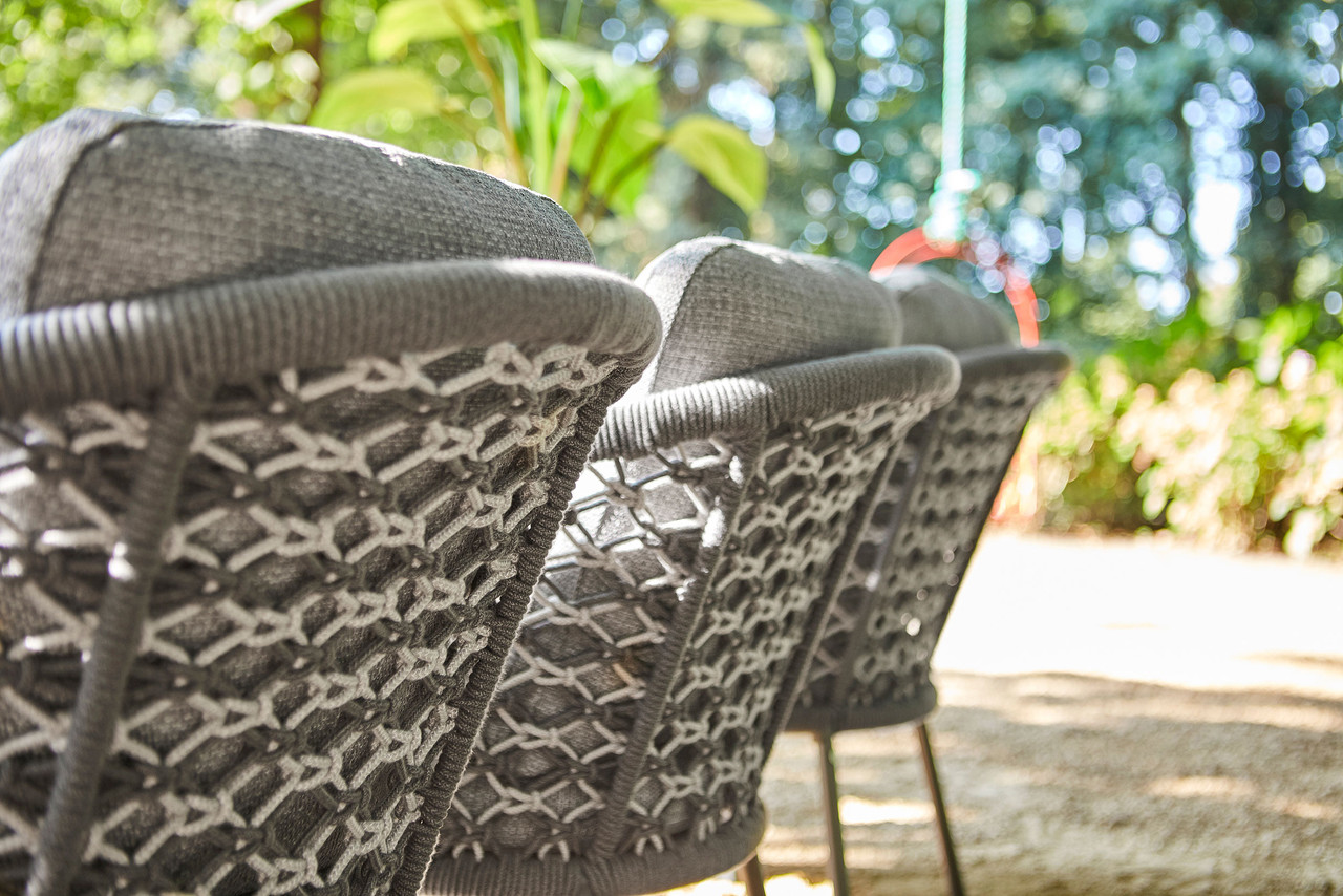 SUNS SUNS Nappa dining chair matt royal grey/mix macrame carbon grey/light anthracite SUNS SUNS Nappa dining chair matt royal grey/mix macrame carbon grey/light anthracite