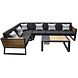 Higold Higold New-York hoek loungeset 5-delig zwart aluminium teak Higold Higold New-York hoek loungeset 5-delig zwart aluminium teak