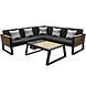 Higold Higold New-York hoek loungeset 4-delig zwart aluminium teak Higold Higold New-York hoek loungeset 4-delig zwart aluminium teak
