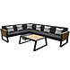 Higold Higold New-York hoek loungeset 5-delig zwart aluminium teak Higold Higold New-York hoek loungeset 5-delig zwart aluminium teak