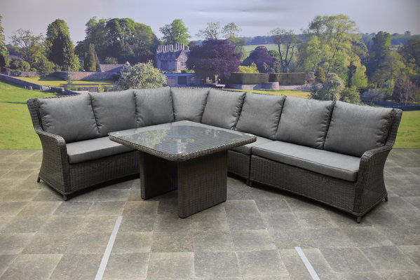 Bilbao premium dining loungeset 9 delig antraciet wicker Bilbao premium dining loungeset 9 delig antraciet wicker