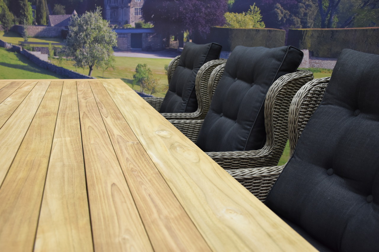 AVH-Collectie Ibiza Geneva dining tuinset 240x100xH77 cm 7 delig grijs teak AVH-Collectie Ibiza Geneva dining tuinset 240x100xH77 cm 7 delig grijs teak