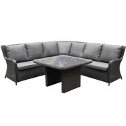 Bilbao premium dining hoekset 4 delig antraciet wicker