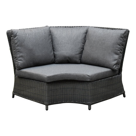 Bilbao Premium dining hoek loungeset 6 delig verstelbaar antraciet wicker Bilbao Premium dining hoek loungeset 6 delig verstelbaar antraciet wicker