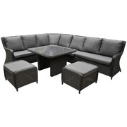 Bilbao premium dining hoekset 7 delig antraciet wicker