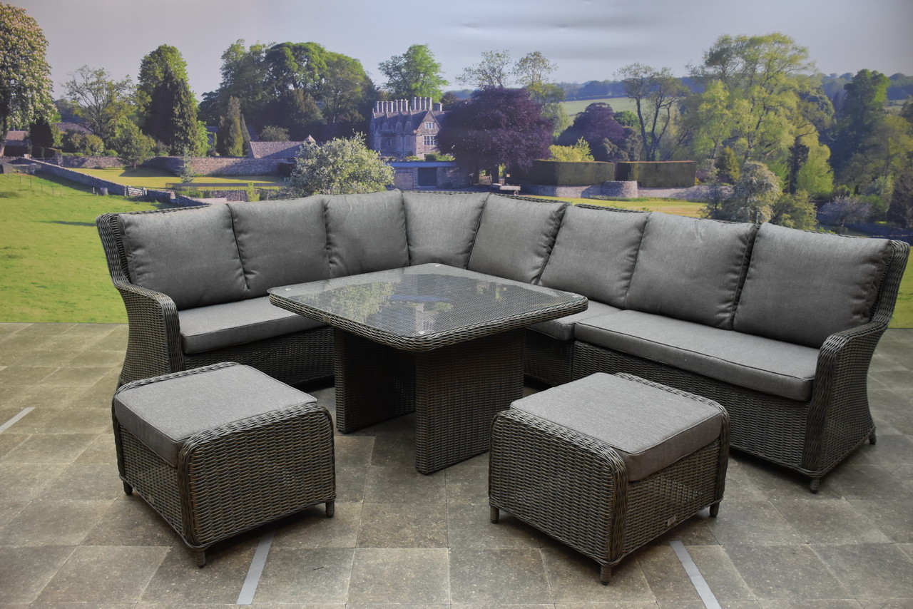 Bilbao premium dining hoekset 7 delig antraciet wicker Bilbao premium dining hoekset 7 delig antraciet wicker