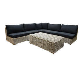AVH-Collectie Nissah modulair hoek loungeset 6 delig naturel rotan AVH-Collectie Nissah modulair hoek loungeset 6 delig naturel rotan