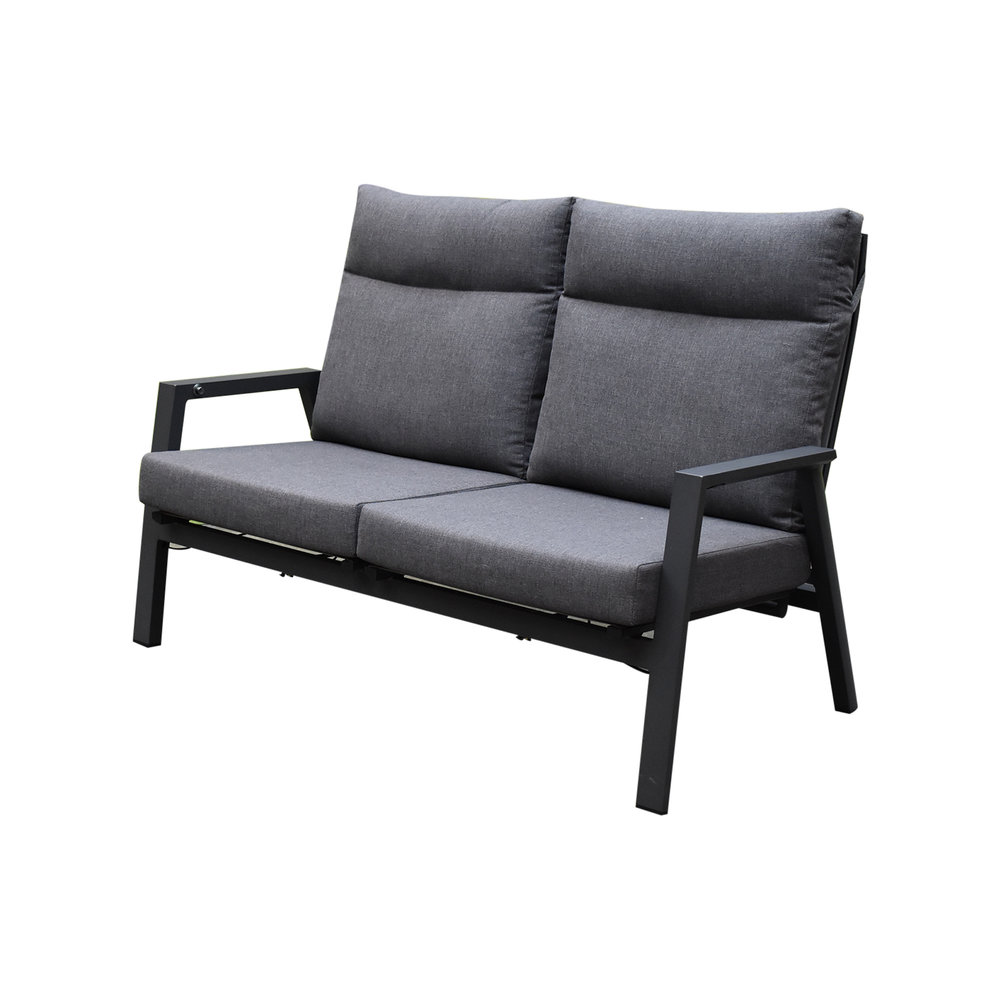 AVH-Collectie Vegas verstelbare stoel bank loungeset 4-delig antraciet aluminium AVH-Collectie Vegas verstelbare stoel bank loungeset 4-delig antraciet aluminium