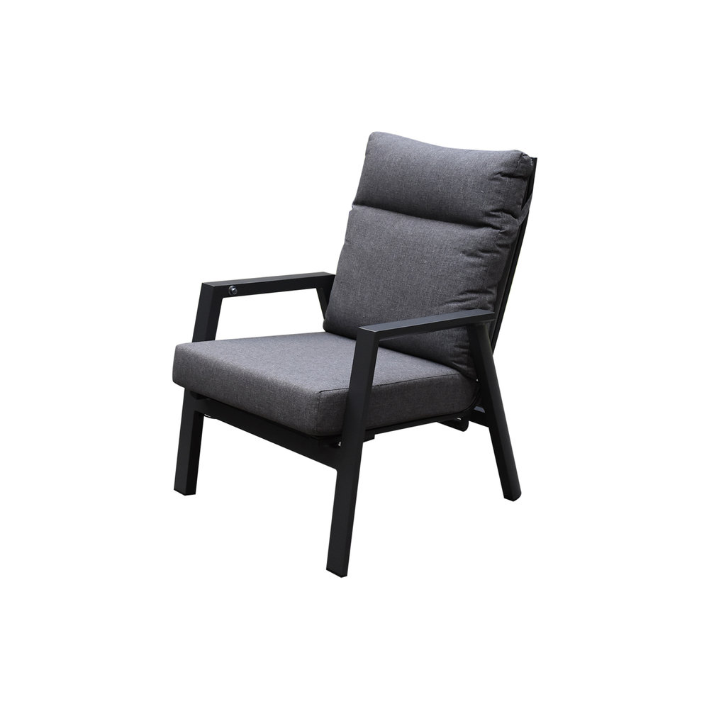 AVH-Collectie Vegas verstelbare stoel bank loungeset 4-delig antraciet aluminium AVH-Collectie Vegas verstelbare stoel bank loungeset 4-delig antraciet aluminium