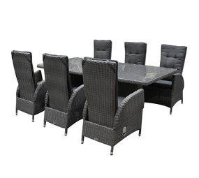 AVH-Collectie Menorca dining tuinset 220x100xH77 cm verstelbaar antraciet AVH-Collectie Menorca dining tuinset 220x100xH77 cm verstelbaar antraciet