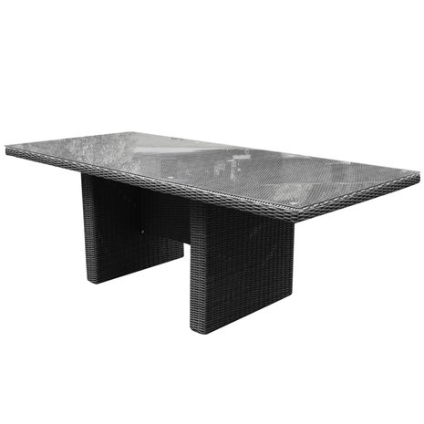 AVH-Collectie Menorca dining tuinset 220x100xH77 cm verstelbaar antraciet