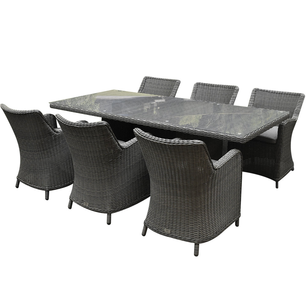 Bilbao Menorca dining tuinset 220x100xH77 cm 7 delig  antraciet