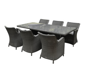 Bilbao Menorca dining tuinset 220x100xH77 cm 7 delig  antraciet
