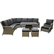 AVH-Collectie Bilbao dining hoek loungeset 9 delig grijs verstelbare tafel AVH-Collectie Bilbao dining hoek loungeset 9 delig grijs verstelbare tafel