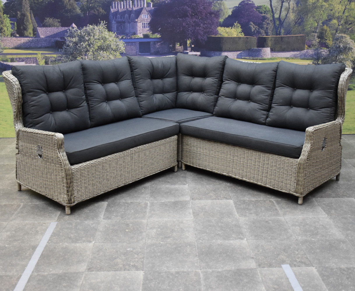 AVH-Collectie Ibiza dining hoek loungeset 3 delig verstelbaar grijs AVH-Collectie Ibiza dining hoek loungeset 3 delig verstelbaar grijs