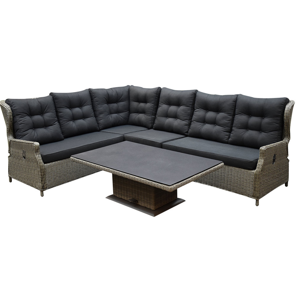 AVH-Collectie Ibiza dining verstelbare hoek loungeset 8 delig grijs met verstelbare tafel AVH-Collectie Ibiza dining verstelbare hoek loungeset 8 delig grijs met verstelbare tafel